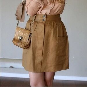 Beautiful J Crew Camel A-Line Linen Mini Skirt